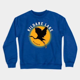 Kildare Lake in Wisconsin Heron Sunrise Crewneck Sweatshirt